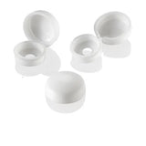 10-Screw Head Covers Hinged #6 #8 #10 M3 M4 M5 Flat Back Screws White PD#HNG-100