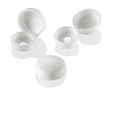 10-Screw Head Covers Hinged #6 #8 #10 M3 M4 M5 Flat Back Screws White PD#HNG-100