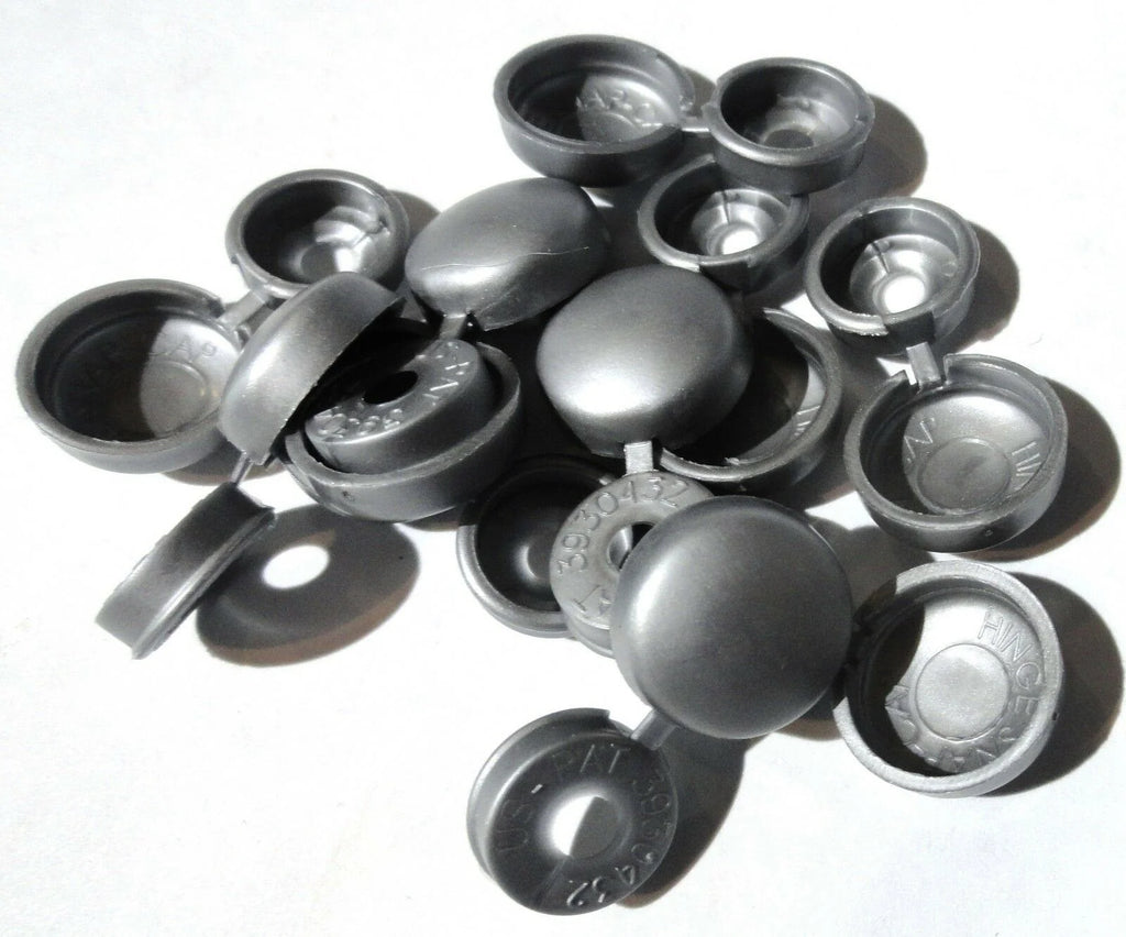 Screw Head Covers for #6 #8 #10 M3 M4 M5 Flat Back Silver Grey HNG-172-10 Pack