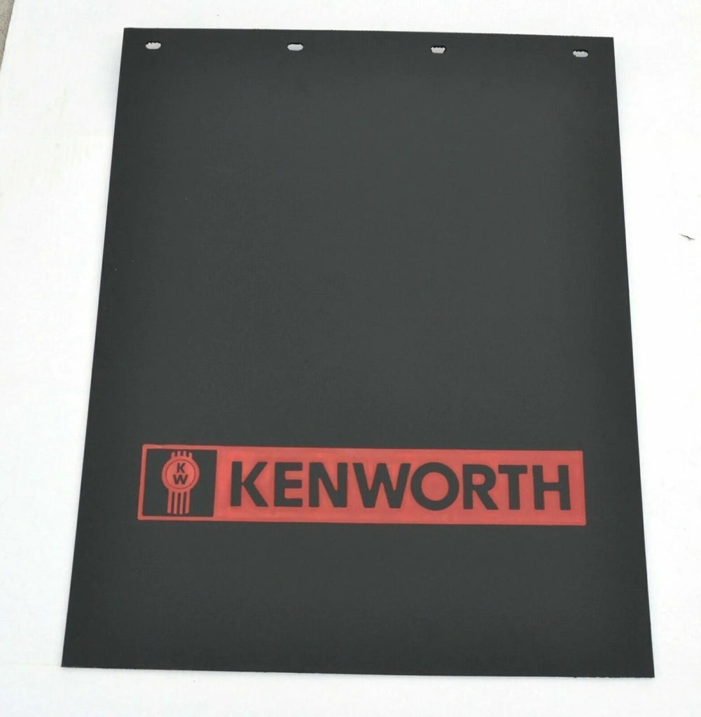 Mudflaps for Kenworth 24" x 30" Black Red Rubber 3/8 Thick Rib Back MK-2430 Pair