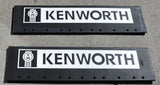 Quarter Fender Mud Flaps for Kenworth 24x6 Black White Logo Rubber MKW-2406 Pair