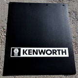 Mudflaps for Kenworth 24x30 Black White 3/8 Thick Rubber Rib Back MKW-2430 Pair