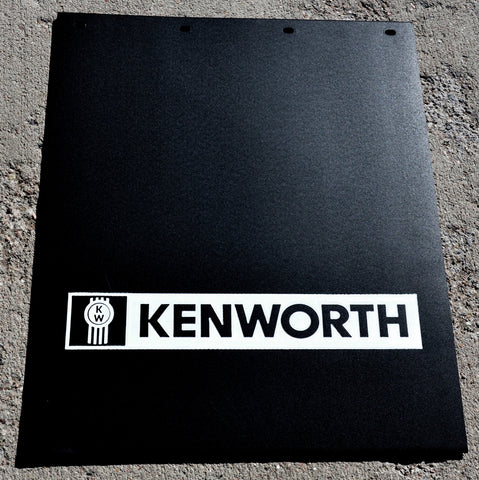Mudflaps for Kenworth 24x30 Black White 3/8 Thick Rubber Rib Back MKW-2430 Pair