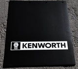 Mudflaps for Kenworth 24x30 Black White 3/8 Thick Rubber Rib Back MKW-2430 Pair