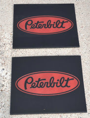 Front Fender Mud Flaps for Peterbilt 16x14 Black Red 3/8" Rubber MP-1614 -Pair