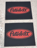 Front Fender Mud Flaps for Peterbilt 16x14 Black Red 3/8" Rubber MP-1614 -Pair