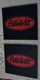 Front Fender Mud Flaps for Peterbilt 16x14 Black Red 3/8" Rubber MP-1614 -Pair