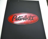 Mudflaps for Peterbilt 24x30 Black Red 3/8 Thick Rubber Ribbed Back MP-2430 Pair