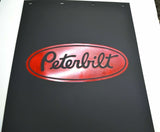 Mudflaps for Peterbilt 24x30 Black Red 3/8 Thick Rubber Ribbed Back MP-2430 Pair