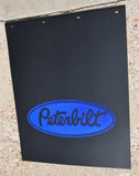 Mudflaps for Peterbilt 24x30 Black Rubber Blue 3/8 Thick Rib Back MPB-2430 Pair