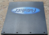 Mudflaps for Peterbilt 24x30 Black Rubber Blue 3/8 Thick Rib Back MPB-2430 Pair