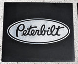 Front Fender Mud Flaps for Peterbilt 16x14 Black Silver Logo 3/8 Rubber MPS-1614
