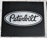 Front Fender Mud Flaps for Peterbilt 16x14 Black Silver Logo 3/8 Rubber MPS-1614