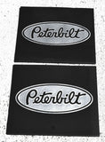 Front Fender Mud Flaps for Peterbilt 16x14 Black Silver Logo 3/8 Rubber MPS-1614