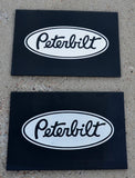 Front Fender Mud Flap For Peterbilt 18X12 Black Silver Logo Rubber MPS-1812-Pair