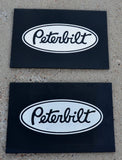 Front Fender Mud Flap For Peterbilt 18X12 Black Silver Logo Rubber MPS-1812-Pair