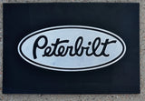 Front Fender Mud Flap For Peterbilt 18X12 Black Silver Logo Rubber MPS-1812-Pair