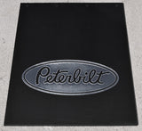Mudflaps for Peterbilt 24" x 30" Black Silver 3/8 Thick Rubber Rib Back MPS-2430
