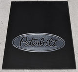 Mudflaps for Peterbilt 24" x 30" Black Silver 3/8 Thick Rubber Rib Back MPS-2430
