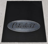 Mudflaps for Peterbilt 24" x 30" Black Silver 3/8 Thick Rubber Rib Back MPS-2430
