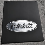 Mudflaps for Peterbilt 24" x 30" Black Silver 3/8 Thick Rubber Rib Back MPS-2430