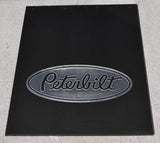 Mudflaps for Peterbilt 24" x 30" Black Silver 3/8 Thick Rubber Rib Back MPS-2430