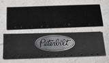 Quarter Fender Mud Flaps for Peterbilt 24x6 Black Silver Rubber 3/8 MPS2406 Pair