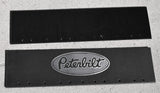 Quarter Fender Mud Flaps for Peterbilt 24x6 Black Silver Rubber 3/8 MPS2406 Pair