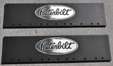 Quarter Fender Mud Flaps for Peterbilt 24x6 Black Silver Rubber 3/8 MPS2406 Pair
