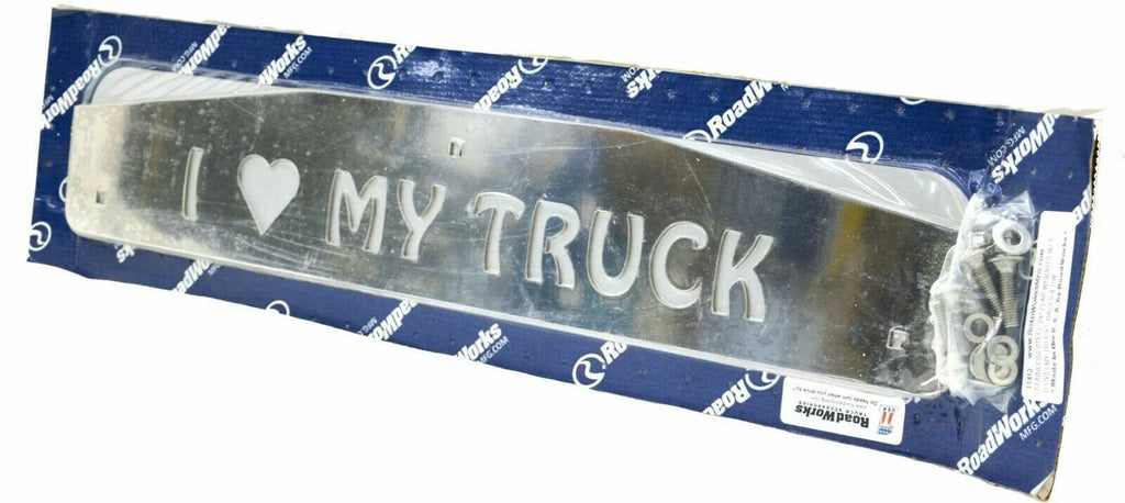 RW Mud Flap Plates "I LOVE MY TRUCK", 24" W  X 4 1/2" Tall 304 Stainless #N11412
