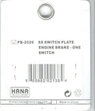 Toggle Switch Plate for Peterbilt Engine Brake Engraved HTS#PB-2026