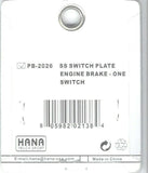 Toggle Switch Plate for Peterbilt Engine Brake Engraved HTS#PB-2026