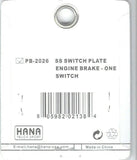 Toggle Switch Plate for Peterbilt Engine Brake Engraved HTS#PB-2026