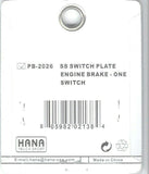 Toggle Switch Plate for Peterbilt Engine Brake Engraved HTS#PB-2026