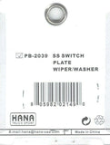 Toggle Switch Plate for Peterbilt Wiper Washer Stainless Engraved #PB-2039