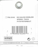Gauge Emblems for Peterbilt Speedometer & Tachometer Stainless HTS PB-2046 Pair