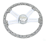 Steering Wheel 4 Spoke w/Hub for Peterbilt 1998-2005 White & Black Zebra Print
