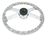Steering Wheel 4 Spoke w/Hub for Peterbilt 1998-2005 White & Black Zebra Print