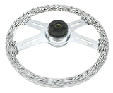 Steering Wheel 4 Spoke w/Hub for Peterbilt 1998-2005 White & Black Zebra Print