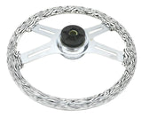 Steering Wheel 4 Spoke w/Hub for Peterbilt 1998-2005 White & Black Zebra Print