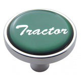 Air Brake Knob Pin Mount Tractor Green Glossy Chrome Knob 1 1/2" Tall UP#23336