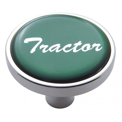 Air Brake Knob Pin Mount Tractor Green Glossy Chrome Knob 1 1/2" Tall UP#23336