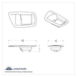 Interior Door Handle Trim Set for Kenworth 2006 & Newer Plastic UP#41411