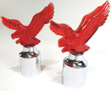 Bumper Guide Tops for 1” Poles/Sticks Eagle Red Chrome Plastic GG#86090 Set of 2