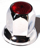 Lug Nut Covers 33 mm Push-On Red Reflector Chrome 2" Tall UP#10039 Set of 20