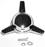 Right Hand Hub Cap Spinner 3 Straight Bar Chrome Plastic 1 Bolt GG#90312 Each