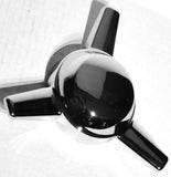 Right Hand Hub Cap Spinner 3 Straight Bar Chrome Plastic 1 Bolt GG#90312 Each