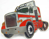 Semi Truck Hat Pin Tie Tack Lapel Pin Red & White Painted Metal Stud BJ395-TT