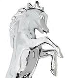 Hood Ornament Fighting Stallion for Flat Hood Chrome Die Cast 6 1/8 Tall GG48120