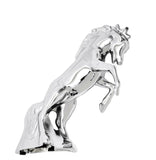 Hood Ornament Fighting Stallion for Flat Hood Chrome Die Cast 6 1/8 Tall GG48120